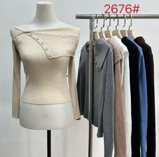Polera lanilla botones
